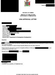 application letter sample zambia