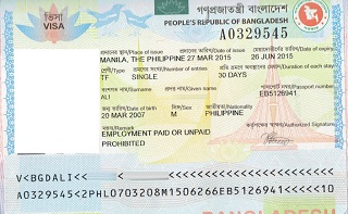 tourist visa going to bangladesh