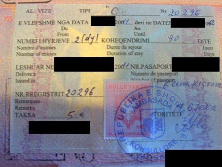 albania tourist visa from india