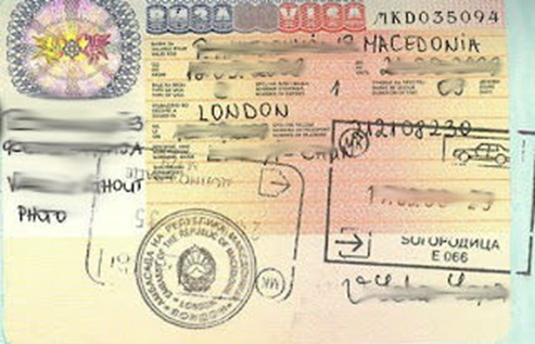 Macedonia Visa Stamp